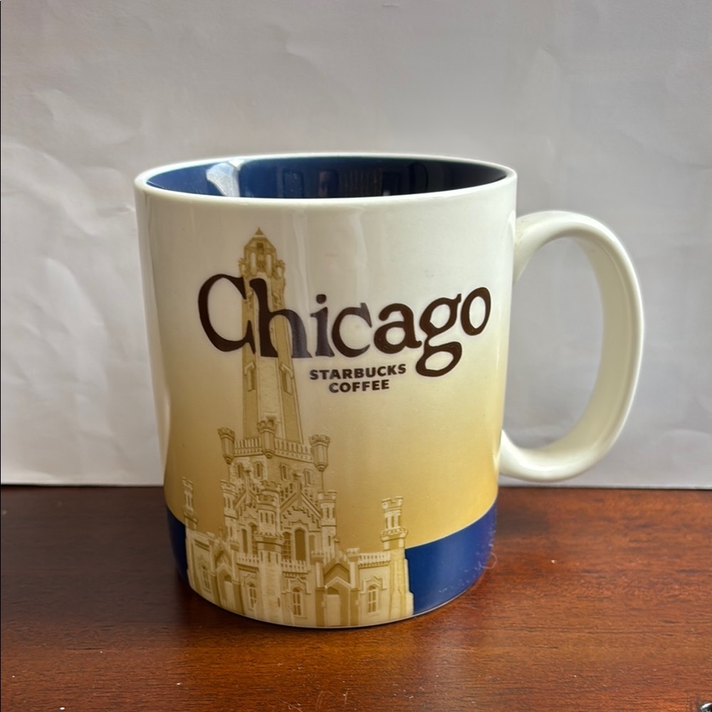 Starbucks Chicago Mug - Cream and Blue